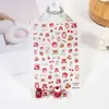 Nova Tecnologia Cola Fina para Ligamento Adesivo de Unha Artística Little Red Book Online Urso Morango Vermelho Kitty Desenho Animado Decalque de Unha Fofo