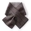 Bufanda de cachemir a rayas perforada de moda para otoño e invierno para hombres y mujeres, calentador de cuello de cachemir versátil, bufanda de cuello perforada cálida tejida