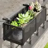Estante de Flores para Balcón Estante de Almacenamiento Repisa de Ventana Soporte para Macetas de Hierro Forjado Barandilla Borde de Ventana Colgante Estante de Almacenamiento para Suculentas Estante de Secado