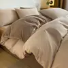 Conjunto de cama de quatro peças 100% algodão, algodão lavado, respirável, confortável, inspirado em dopamina, design vibrante color-block, disponível para dropshipping