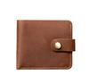 NT008 Botão Masculino Couro Genuíno Pequena Bolsa para Dinheiro e Cartões Nova Carteira Simples Fina Couro Bovino Camada Superior Carteira para Jovens