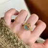 Anillo Retro Nuevo Chinoiserie Esmalte Antiguo Hoja de Albaricoque Calabaza Textura Exquisita Estilo Palacio de Diamantes Joyería Versátil