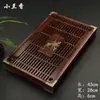 Conjunto de chá Kung Fu com bandeja de drenagem tipo gaveta, uma mesa de chá de madeira maciça para uso doméstico e uma bandeja de chá para guardar folhas de chá