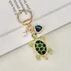 Llavero de Tortuga con Pedrería Creativo Lindo Estilo Europeo Americano Colgante para Bolso Accesorio Decoración de Llavero de Coche