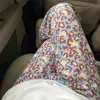 Pantalones de Pijama de Algodón Nube para Mujer de Verano, Delgados, Talla Grande 100 kg, Holgados Casuales, Pantalones de Pierna Ancha de Cintura Alta Relajados para Caminar