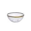 Cuenco Bandeja Transparente con Borde Dorado de Alto Estilo Nórdico para Ensalada de Frutas para Uso Doméstico, Bandeja Redonda Grande para Postres, Estilo Retro de Lujo Ligero