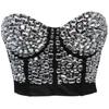 Miçangas Acrílicas Multicoloridas Europeias e Americanas Roupas de Performance Corset Modelador Roupas de Performance de Palco para Mulheres Festival de Música Top Tubo Umbigo