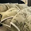 Juego de Cuatro Piezas de Leche Polar Tallada Engrosada Invierno Más Terciopelo Borde Envuelto Funda Nórdica Sábana de Franela Juego de Tres Piezas Ropa de Cama