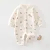 Mono acolchado de otoño e invierno para bebés, niños y niñas, ropa cálida de algodón puro para recién nacidos, mameluco acolchado para usar al aire libre