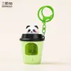 Chaveiro Original de Desenho Animado Luminoso Lançador de Copo de Chá com Leite Fofo Panda Capivara Casal Pingente de Bolsa Presente