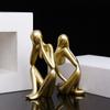 Lujo Ligero Nórdico Dorado No Veas, No Escuches, No Digas, Adornos Decorativos de Personajes de Resina Partición de Vitrina para Vinos Decoración de Mueble para TV
