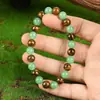 Pulsera de Piedras Naturales Europeas y Americanas con Cuentas, Nueva Moda, Elegante y Casual, Pulsera Elástica de Cuerda Estilo Chino Nuevo para Mujeres