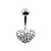 Uña de Ombligo con Forma de Corazón y Bola de Diamante de Arcilla Llena de Diamantes Anillo de Ombligo de Corazón Perforación Corporal de Diamante Transfronteriza Europea y Americana Decoración Piercing
