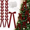 24 Peças de Enfeites de Árvore de Natal com Laços de Cetim e Contas de Pérola Artificial para Festas de Fim de Ano, Dia dos Namorados, Casamento, Festas de Aniversário