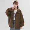 2026 Nueva Chaqueta de Cuero para Motociclista de Color Sólido con Solapa Hombres Mujeres Marca de Moda Retro Americana Holgada Versátil Hip Hop Ropa de Abrigo Top