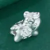 Plata Pura S999 Caballo de Dibujos Animados del Zodiaco Plata Dura 3D Accesorios de Cuerda Trenzada DIY Accesorios para Pulseras Cuentas Espaciadoras Accesorios con Cuentas Cuentas Sueltas