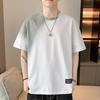 Camiseta Personalizada de Verano Nueva de Manga Corta para Hombre Estilo Coreano de Marca Tendencia Adolescente Camiseta Básica Costuras Cuello Redondo Manga Media Camiseta de Algodón Puro