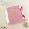 Invitación personalizada de terciopelo rosa con estampado dorado, juego de tres piezas para boda, tarjetas de votos matrimoniales de acrílico, recuerdos de nicho de alta gama