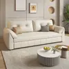 Sofá cama de terciopelo desmontable y lavable, doble propósito, plegable, diseño compacto, color crema, con almacenamiento, disponible en tamaños individual y doble, oferta especial