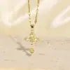 Joyería de Collar con Cruz Incrustada de Diamantes Transfronteriza Europea y Americana, Lujo Ligero y Diseño de Nicho de Gama Alta, Accesorios de Colgante de Cruz de Circonita Colorida