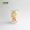 Frasco Redondo de 500ml Frasco Espiral para Alimentos Botella de Plástico PET Frasco de Plástico Flor de Galleta Taza de Té Frasco para Snacks de Frutos Secos Frasco de Empaque