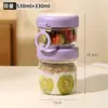 Taza de Avena Transparente de Doble Capa para Batido con Tapa y Cuchara Taza de Desayuno con Frutas Taza de Leche Estudiante Oficinista Portátil Taza de Salah