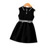 Vestido Niña 2025 Verano Bebé Niña Kt Estilo Universitario Sin Mangas Estilo Princesa Color Sólido
