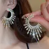 Aretes de Aguja Plateada con Borlas de Gota de Agua Incrustadas de Diamantes, Estilo Palacio, Nicho, Aretes Versátiles, Lujo Ligero, Venta al por Mayor de Aretes de Gama Alta