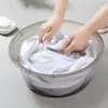 Bacia de Plástico Transparente Espessada Tamanho Grande Bacia para Lavar o Rosto de Adulto Uso Doméstico Dormitório de Estudante Bacia para Lavar os Pés Lavanderia
