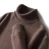 Suéter de cuello alto para hombre, suéter de punto 100% lana pura, jersey de invierno, talla grande, suéter de cachemir engrosado, cálido y acogedor