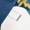 Plata S925 Collar Cadena Cuentas Grises Shijia Equilibrio Barra Perla Realmente Muchas Color Cáñamo Temperamento Senior Femenino Regalo