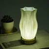Luz Nocturna de Material PLA para Dormitorio Mesita de Noche Carga Estilo Crema Impresión 3D Táctil Regulable Lámpara de Mesa Brillo Ajustable