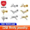 Jiangtai F136 Titanio Circonia Marqués Estrella de Cuatro Puntas Corazón Murciélago Joyería para Cabeza G23 Aleación de Titanio Cuerpo Joyería para Perforación