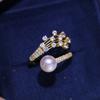 Accesorios de bricolaje S925 anillo de perla de plata esterlina soporte vacío anillo de lujo de moda soporte de anillo accesorios materiales hechos a mano 8-12
