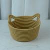 Cesta de armazenamento de mesa com orelhas de gato, cesta de armazenamento de desenho animado tecida à mão, chave de sala de estar, cesta de armazenamento de corda de algodão, cesta de armazenamento