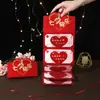 Nuevo Creativo Día de San Valentín Sobre Rojo Plegable Personalizado Romántico Bolso de Sobre Rojo Gran Capacidad Ritual Rojo Sobre Listo para la Venta