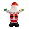 Decoração de Jardim Externo Inflável de Natal de 1,8m com Luz LED Papai Noel Clássico com Faixa nas Mãos