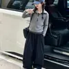 Moletom feminino, novo estilo outono 2026, para meninas do ensino fundamental, tamanho grande, com gola, adequado para primavera e outono, conjunto infantil de duas peças