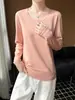 Camiseta Base de Cuello Redondo y Manga Larga de Nuevo Estilo para Primavera y Otoño para Mujer, Simple y Versátil, Top Camiseta de Color Sólido Ajustado, Ropa Interior Elegante