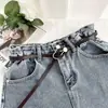 Moda coreana para mujer cinturón fino decorativo para la cintura con hebilla de gota de agua y nudo para falda suéter traje abrigo lote