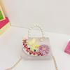 Bolsa infantil feminina estilo chinês borboleta flor meninas bolsa princesa pérola bolsa de ombro bolsa transversal atacado