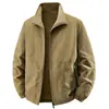 Chaqueta Casual Reversible para Hombre de Forro Polar, Nueva para 2025, para Primavera y Otoño, con Cuello Alto, Corte Holgado Top 2502