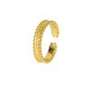 Anillo Tich Vintage de Plata de Ley 925 con Borde de Perlas Cepilladas para Mujer, Lujo Ligero Diseño de Nicho de Gama Alta Anillo Abierto