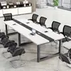 Mesa de escritório moderna simples, mesa longa, combinação de mesa e cadeiras para sala de conferências, mesa longa, mesa de discussão, mesa de reunião