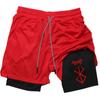 Pantalones cortos deportivos de secado rápido para hombre para baloncesto, correr, fitness, de cinco puntos, falsos de dos piezas, anti-luz, trajes de baño