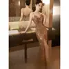 Vestido de Noche Elegante para Socialité 2026 sin Tirantes con Abertura Alta, Corte Ajustado, Vestido Sexy para Alfombra Roja, Vestido Brillante para Mujer