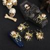 Accesorios Populares Transfronterizos para Uñas Estilo Oscuro de Araña Decoraciones para Uñas de Aleación Retro con Pedrería de Araña Venta al por Mayor