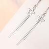 Aretes de estrella de cinco puntas con borla larga INS Corea del Sur personalidad tendencia moda temperamento damas joyería para la oreja suministro transfronterizo