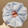 Dulce Liga para el Cabello Scrunchie para Mujeres, Satén de Alta Gama Estilo Coreano Versátil Cuerda para el Cabello, Suave Encaje Lunares Accesorio para el Cabello, Pañuelo Cuadrado para la Cabeza