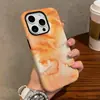 Popular en Japón y Corea, funda protectora dos en uno de gradiente naranja cálido, simple y elegante, para iPhone 17 Pro Max, funda de teléfono artística